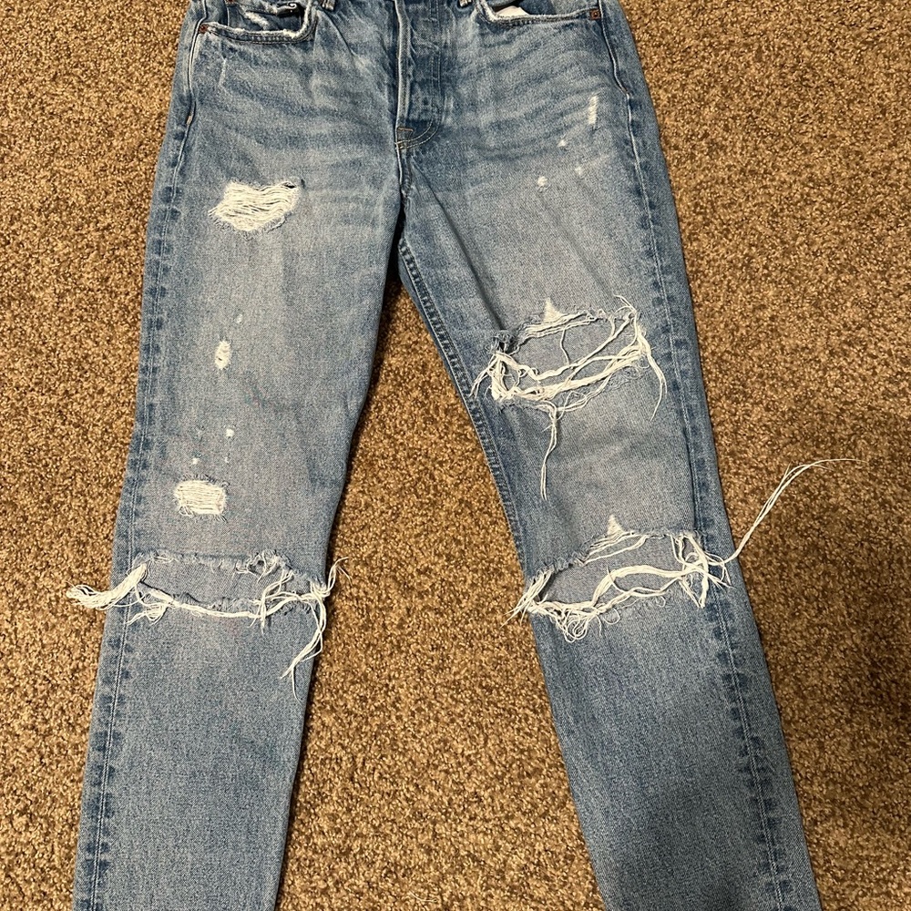 Girlfriend brand - Distressed Blue Jeans